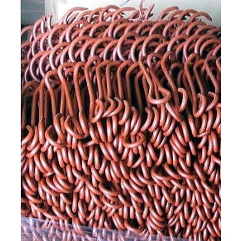 50本セット) ラセン杭 小 φ9×460mm 赤錆止め塗装 らせん杭 (ビニール