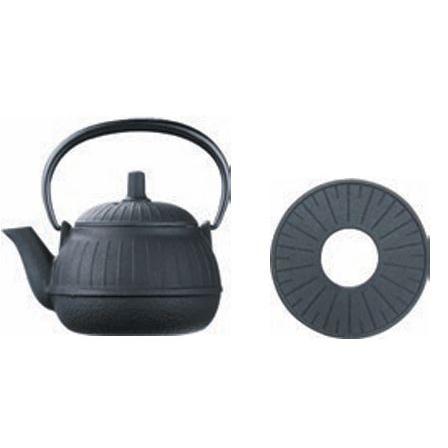 及源鋳造 (正規品 特選国産品) 南部鉄器 鉄急須 千草 黒 瓶敷 千草