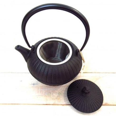 及源鋳造 (正規品 特選国産品) 南部鉄器 鉄急須 つぼみ形 茶畑 0.6l E