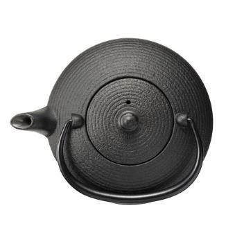 及源鋳造 (正規品 特選国産品) 南部鉄器 鉄急須 平形糸目 0.2l E-159-S