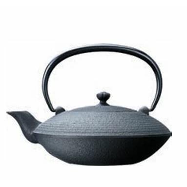 及源鋳造 (正規品 特選国産品) 南部鉄器 鉄急須 平形糸目 0.2l E-159-S