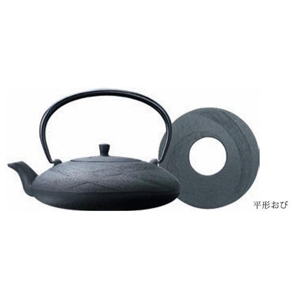 及源鋳造 (正規品 特選国産品) 南部鉄器 鉄急須 平形おび 0.6l E-117