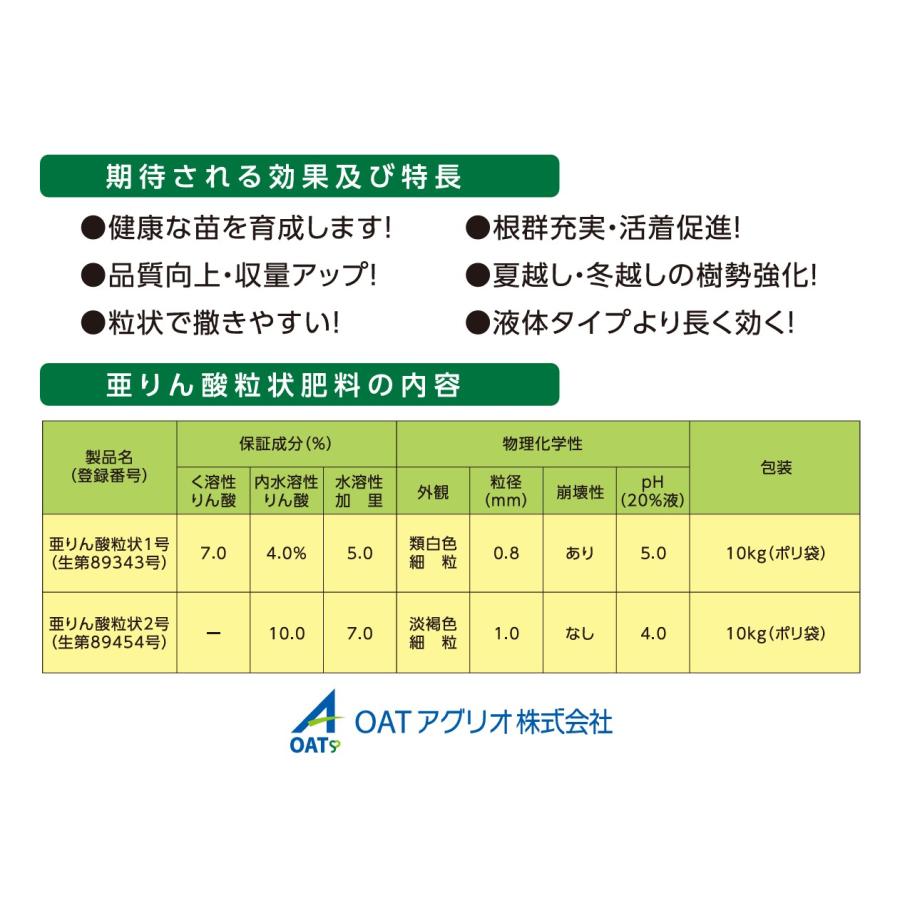 亜りん酸粒状1号 10kg OATアグリオ｜亜りん酸粒状肥料 0-7-5 (SDS確認