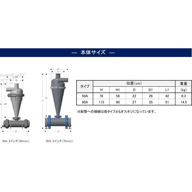 住化農業資材 SNZサイクロンセパレーター 80A 遠心分離で砂を除去し
