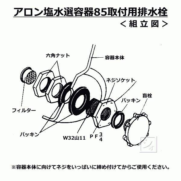 アロン化成 (5個セット特価) 大型容器用 排水栓セット (大型容器 AM100