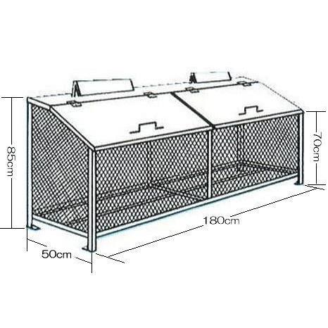 完成品 ワンニャンカア BH-180 W180×D50×H85cm ステンレス製(鋼種：NSSC FW2) ゴミステーション ステンレス光 (4t車侵入可能地域限定) yuas｜tackey｜02