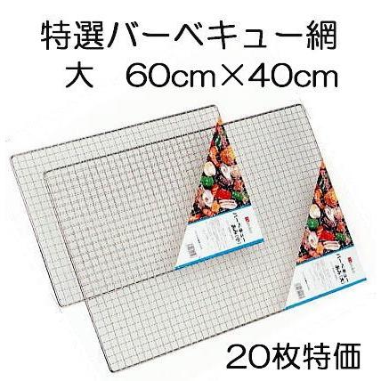 20枚セット特価) 特選 バーベキュー網 (大) BBQ網 40×60cm