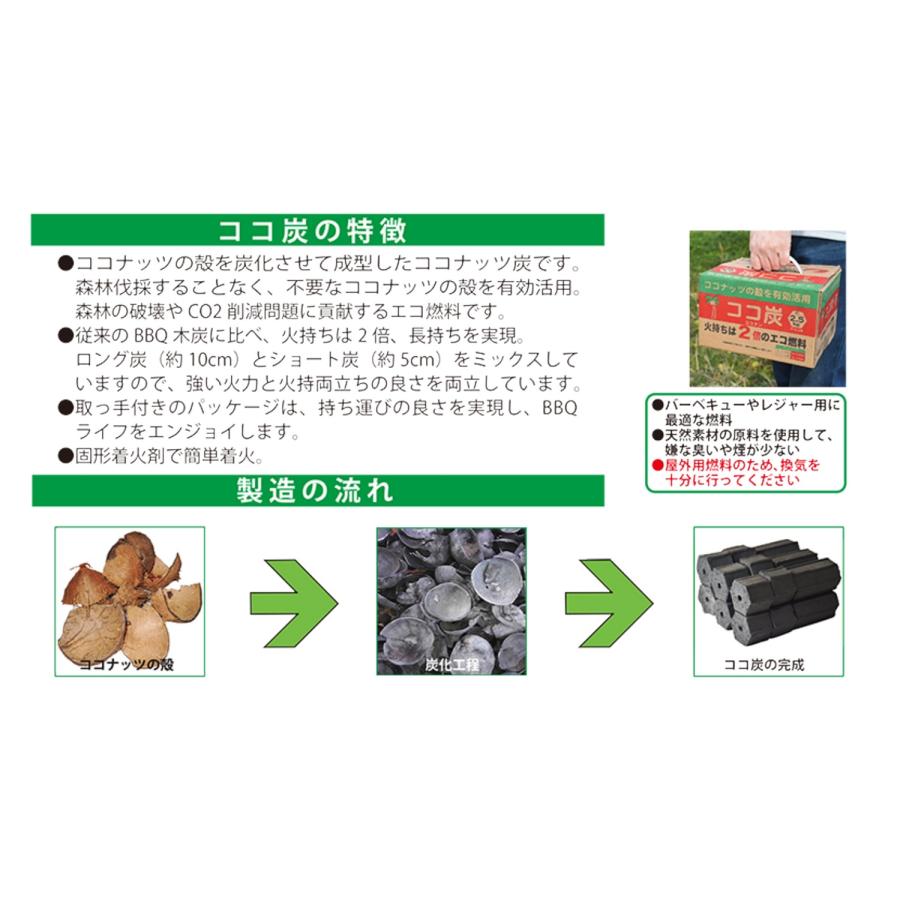 40箱 (8箱×5ケース) ココ炭 2.5kg 木炭 の2倍長持ち 燃焼時間が長い