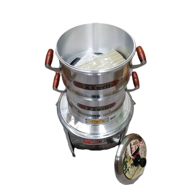 3点セット) ステンレス製 ひかりカマド36cm SK-36 羽釜26cm 長生セイロ