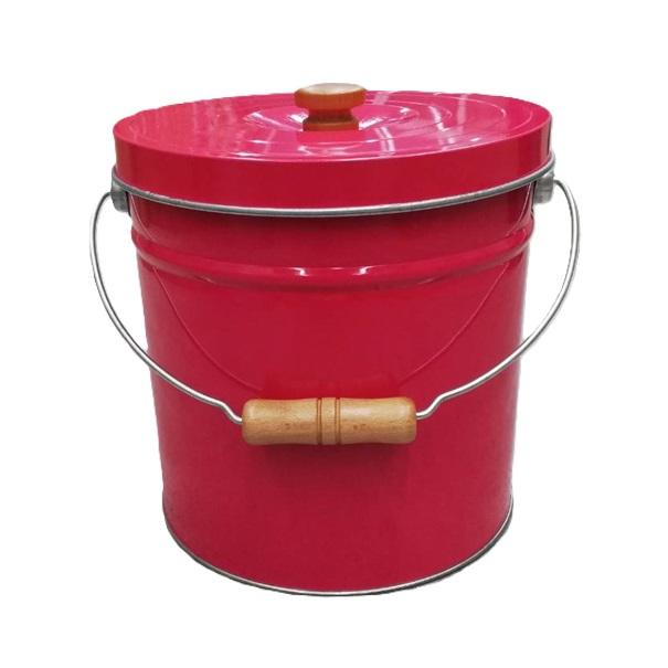 トタン丸型米びつ TMK-6R 6kg入 ルビーレッド (4升) 米缶 貯米器 丸缶