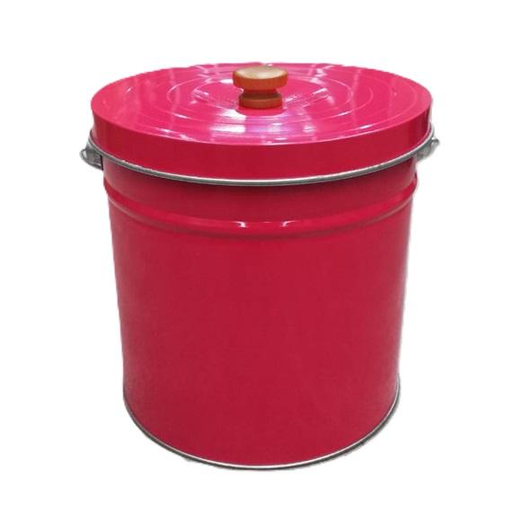 トタン丸型米びつ TMK-6R 6kg入 ルビーレッド (4升) 米缶 貯米器 丸缶