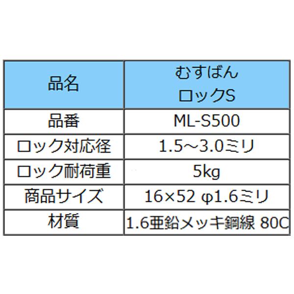 500個入×1袋) むすばんロックS ML-S500 (500個入) 誘引紐取り付け用