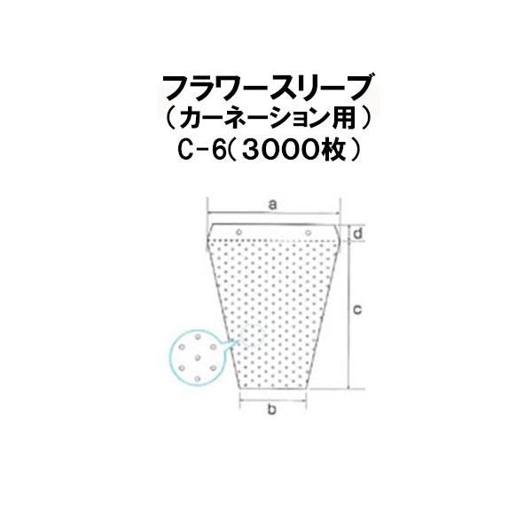 (3000枚入) シンワ 多孔 フラワースリーブ (カーネーション用) C-6 #25 花袋 フラワーパック [農機具 農具 瀧商店]