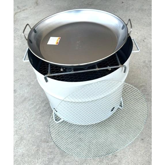 ドラム缶バーベキューコンロ 丸型 3点セット (バーベキュー網 丸 ドラム缶バーベキューコンロ 丸型 3点セット (バーベキュー網 丸