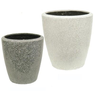 ポットシリーズ ブライト BR-48 型 GR グレー 12号鉢 【ファイバーグラス製】 大和プラスチック (水抜き穴有無選択 法人個人選択) ※写真のホワイトは廃番