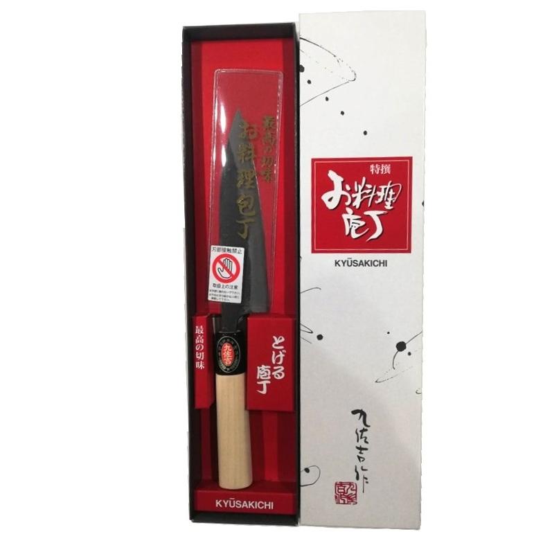 特選国産品 三年間保証) 九佐吉 アジ切包丁 145mm (白紙) ホウ柄 (箱入