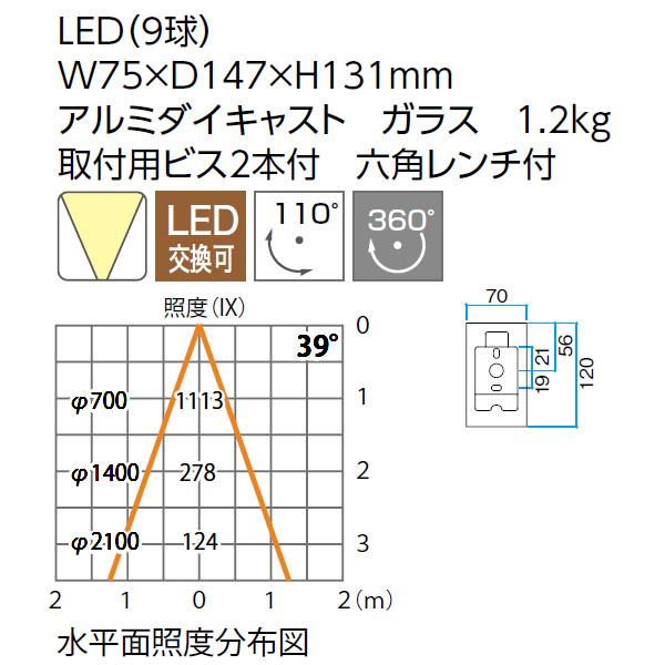 タカショー ウォールスポットライト 100V ウォールスポットライト 100V ルーメック L 中角 (HFB-D35K 70935900 ...
