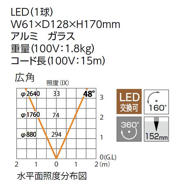 タカショー ガーデンアップライト スリム S 広角 HFE-D80C
