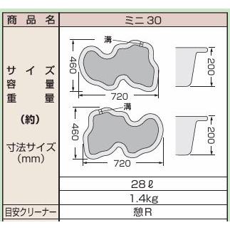 法人限定】みかげ調プラ池 ミニ30 庭園埋設型・容量28L 成型池 