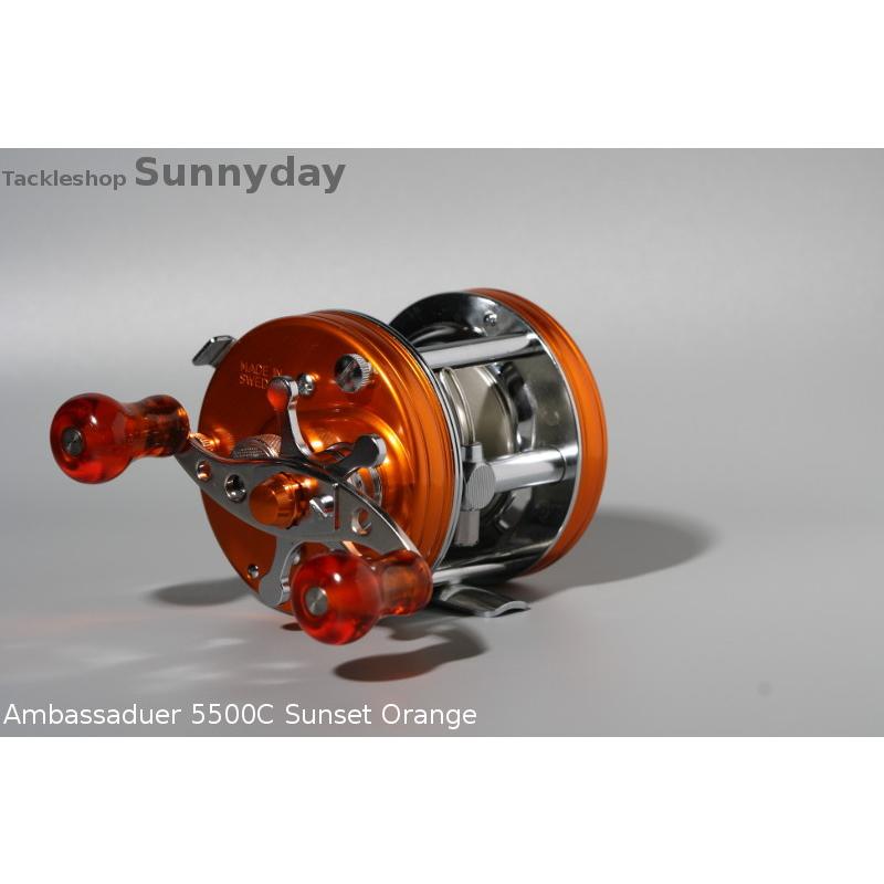 アブガルシア アンバサダー 5500 C　サンセットオレンジ　ベアリングチューン　未使用並み中古｜tackleshop-sunnyday