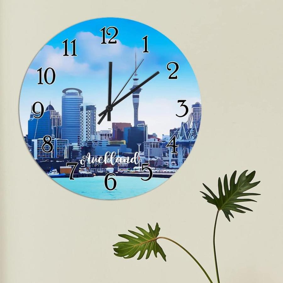 Sailing City Auckland Wooden Wall Clock Cities in New Zealand Clock Travel｜tactshop｜04