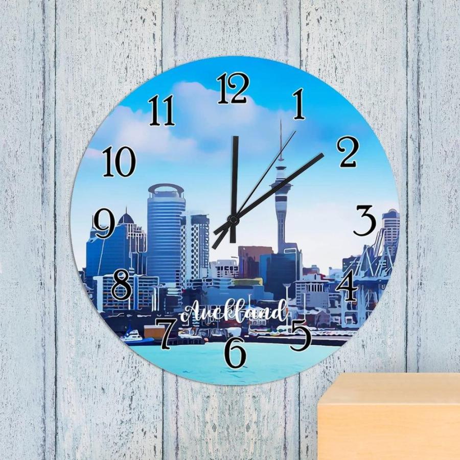 Sailing City Auckland Wooden Wall Clock Cities in New Zealand Clock Travel｜tactshop｜05