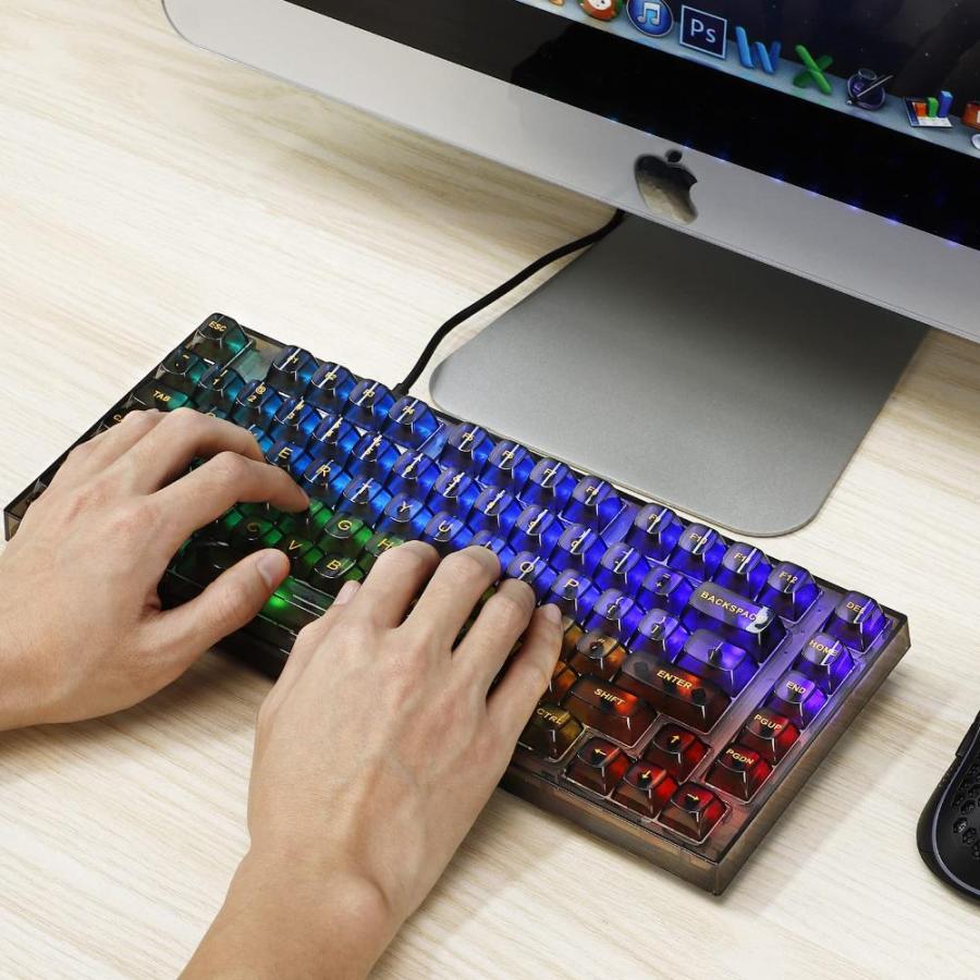 ホット販売 ZDawnn 80% Transparent Mechanical Gaming Keyboard with Hot Swappable Gasket