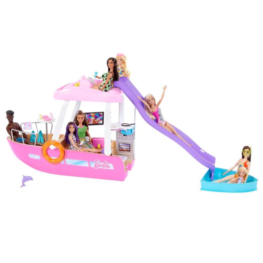 純正直売 Barbie Toy Boat Playset， Dream Boat with 20+ Pieces Including Pool， Slide &