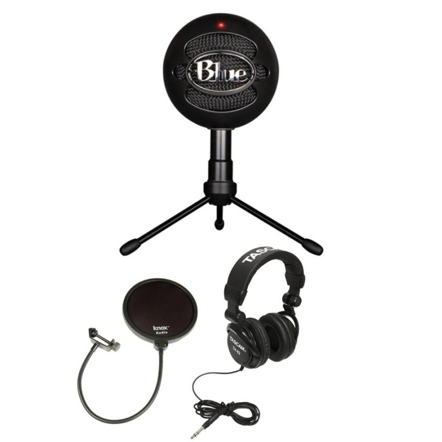 Blue Microphones Snowball Ice Condenser Microphone (Black) with Knox Pop Fi｜tactshop｜02