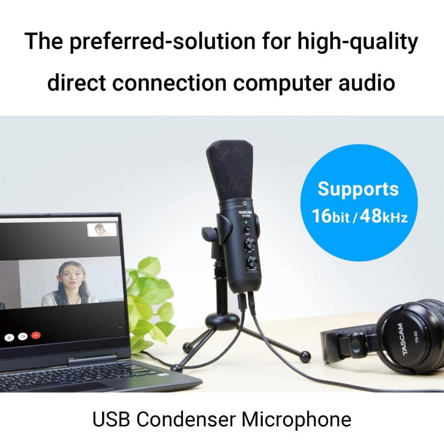 Tascam TM-250U USB Condenser Microphone for Podcasting, Conferencing, Compu｜tactshop｜02