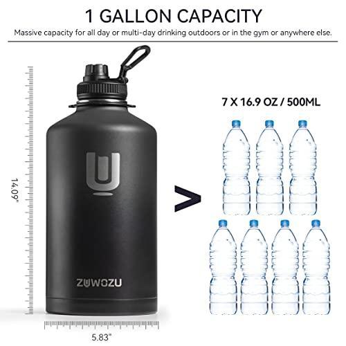 無料トライアル会員登録 ZUWOZU 1 Gallon Water Bottle Insulated with Straw，Paracord，Carrying Pouch&3