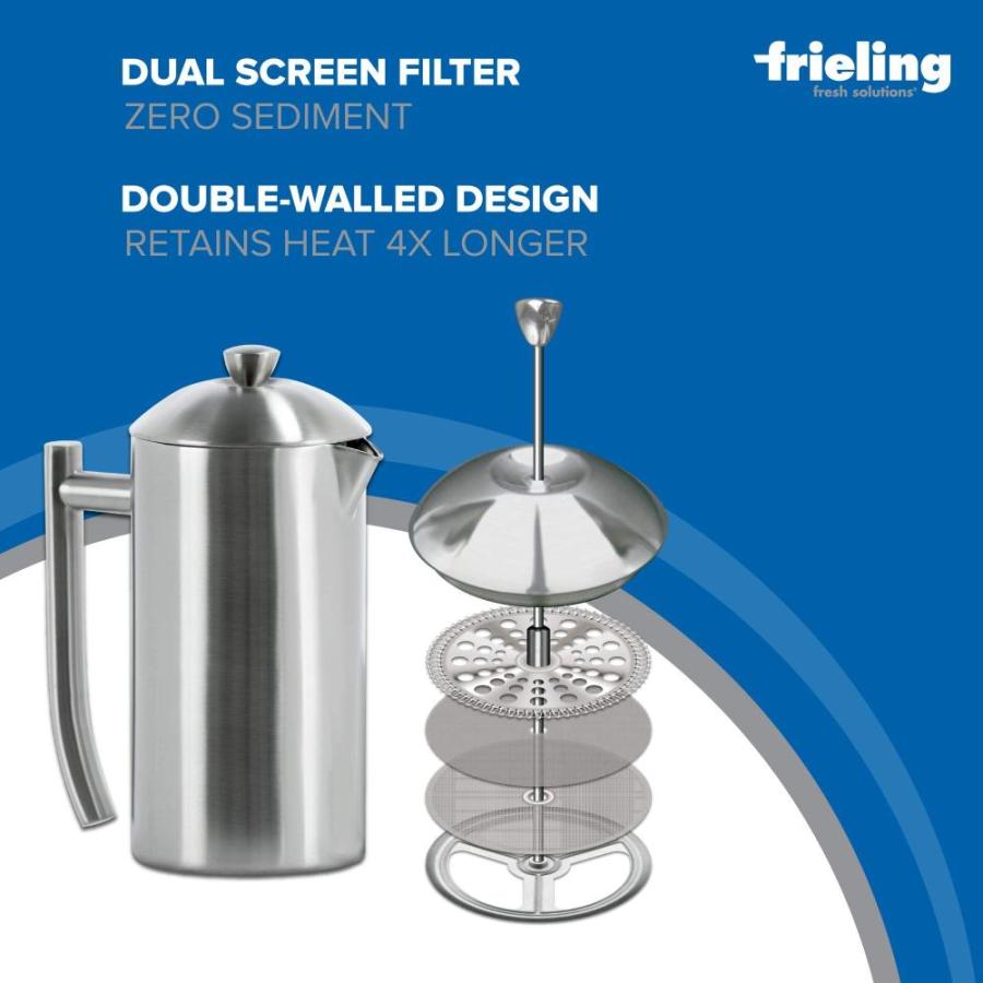 Frieling 18/10 ステンレススチール French Press 艶消し色 (5-6カップ)｜tactshop｜04