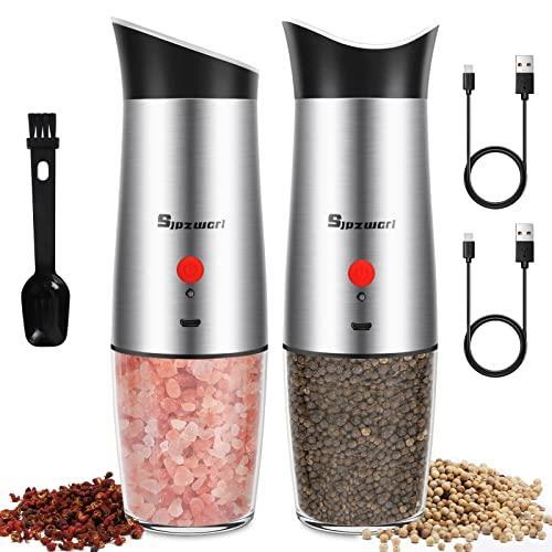 USB Rechargeable Salt and Pepper Grinder set Electric Pepper Grinders
