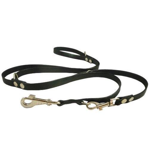Black 6 Way European Multifunctional Leather Dog Leash, Adjustable Schutzhu｜tactshop｜04