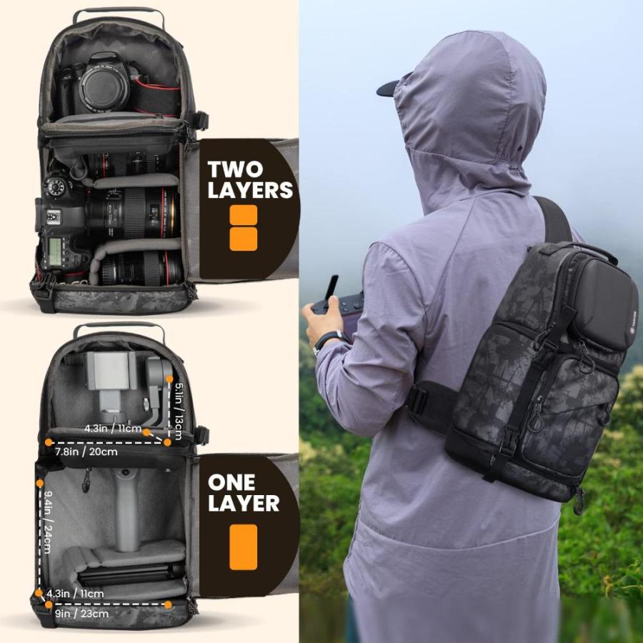 TARION Camera Sling Bag DSLR Sling Pack for Men Women Photographers with Wa｜tactshop｜04