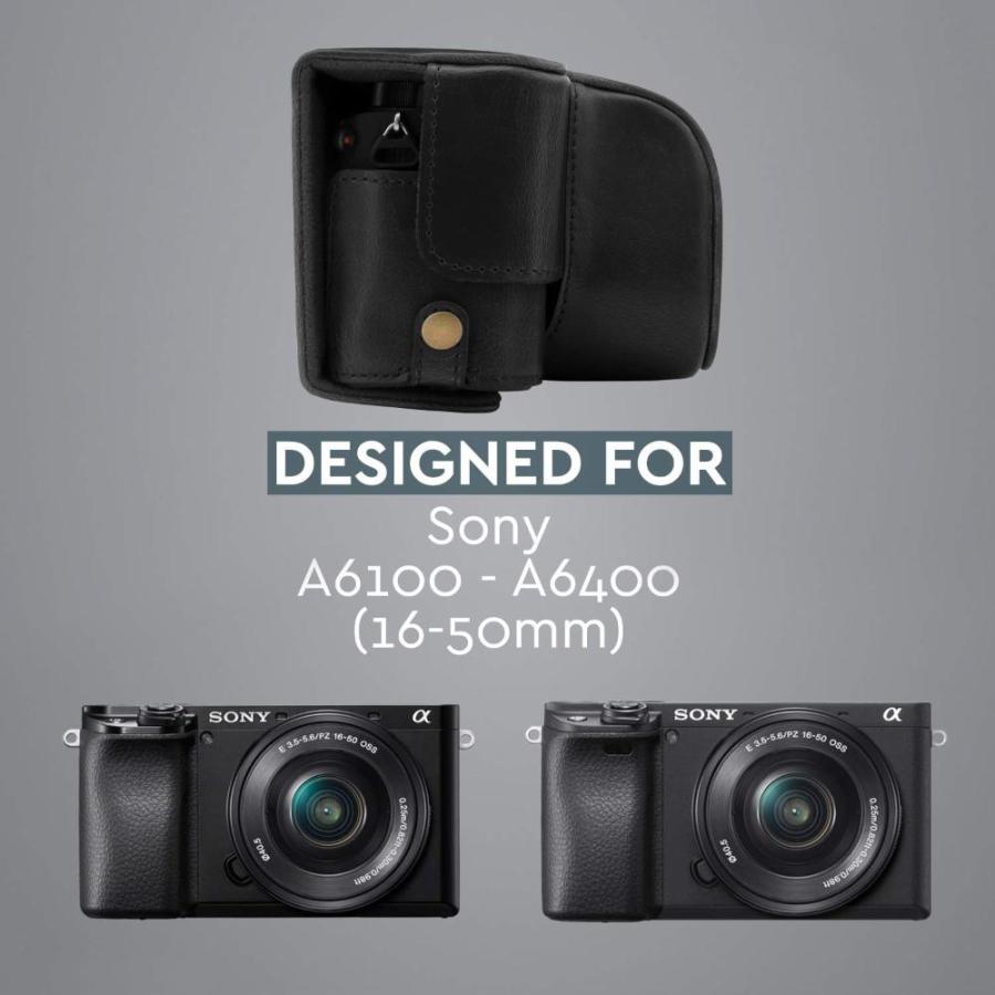 MegaGear Ever Ready レザー製カメラケース Sony Alpha A6100, A6400 (16-50mm) 対応｜tactshop｜05