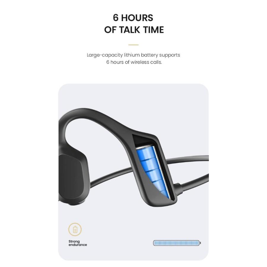 首都圏激安 Bone Conduction Headphones with Micro Open Ear Earbuds IPX5 Long Endurance