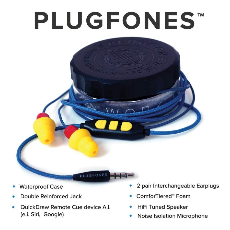 直営 Plugfones Protector Plus VL インイヤーイヤープラグ イヤホン ノイズリダクションヘッドホン ノイズアイソレーションマイクと