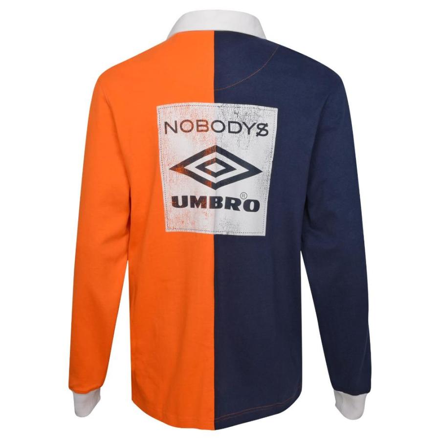 Umbro　Men's　Nobodys　Rugby　Shirt,　Navy　Orange　Large