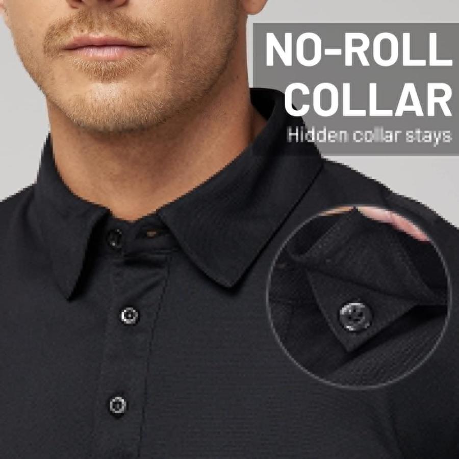 MIER　Men's　Outdoor　Performance　Tactical　Polo　Shirts　Short　Sleeve,　Moisture-