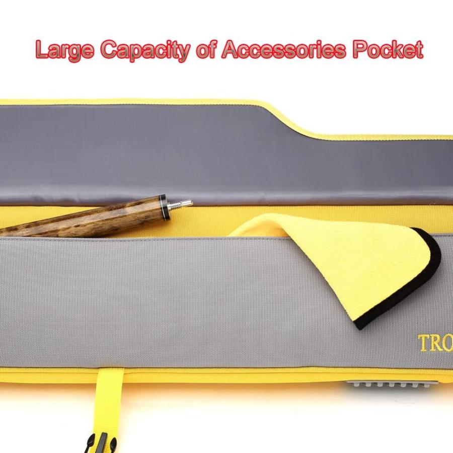 TROUFY Backpack 4x4 Pool Cue Case Yellow for Carrying 4 Pool Cue Sticks