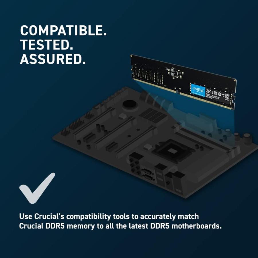 クルーシャル (マイクロン製) デスクトップ用メモリ 16GBX2枚 DDR5-4800 制限付無期限保証 CT2K16G48C40U5 国内正規代理｜tactshop｜05
