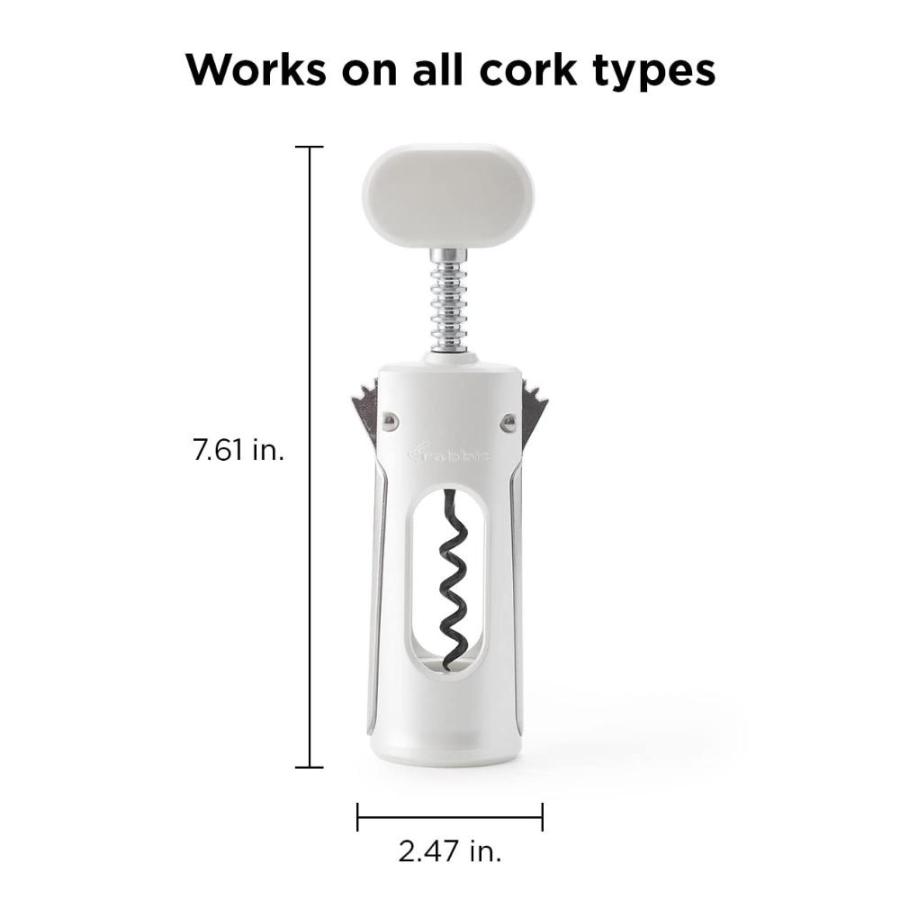Rabbitプレミアムワインウィングコルクスクリュー ワインオープナーとボトルオープナーパール 2.36 x 1.97 x 7.68インチ｜tactshop｜02
