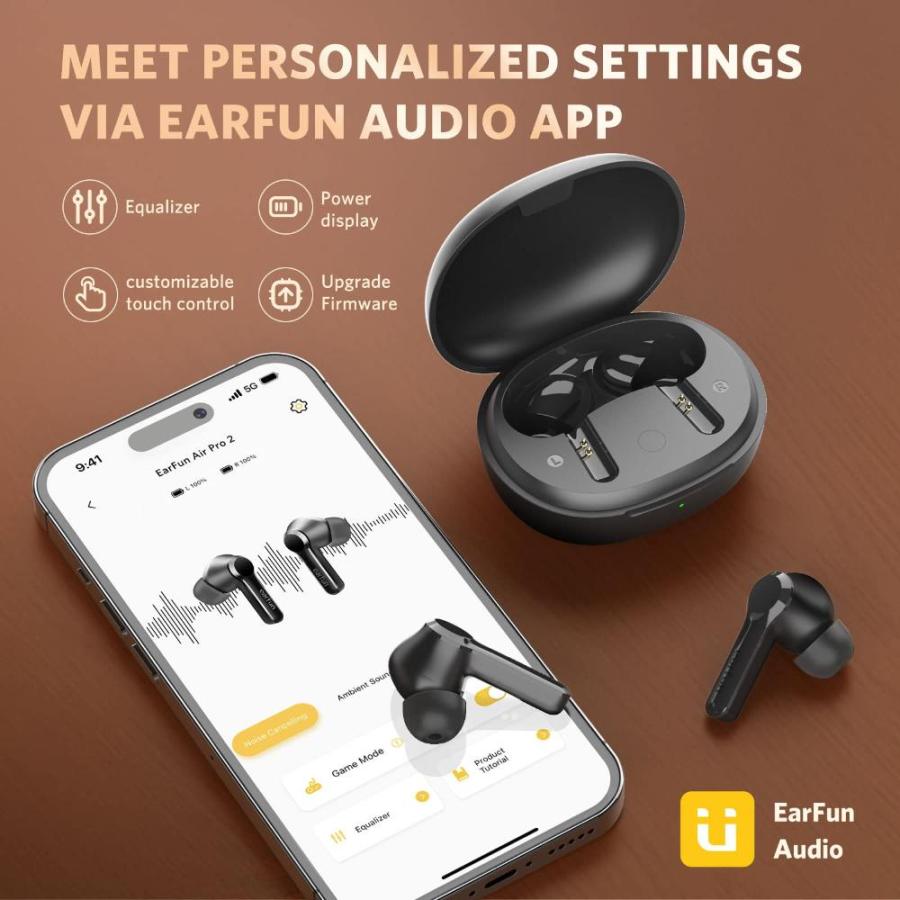 EarFun Air Pro 2 Wireless Earbuds, 2023 Version Hybrid Active Noise Cancell｜tactshop｜05