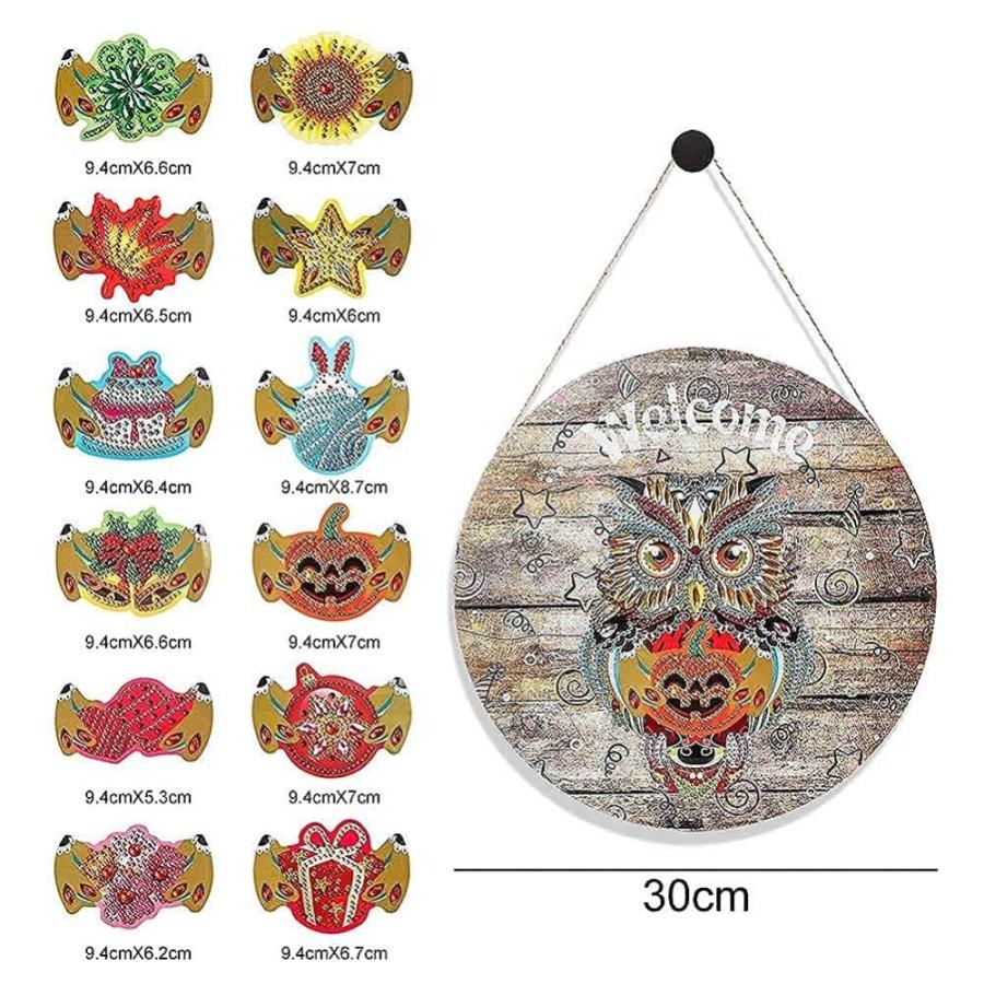 お買い得品 LIULIMI Diamond Painting Wall Decor， Interchangeable Seasonal Welcome Sign