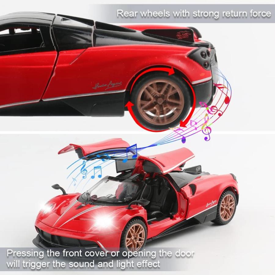 ダイキャストおもちゃ車 コレクタブルパガーニ Huayra Dinastia スポーツカーモデル 1:32スケール 亜鉛合金 シミュレーション キャス｜tactshop｜04