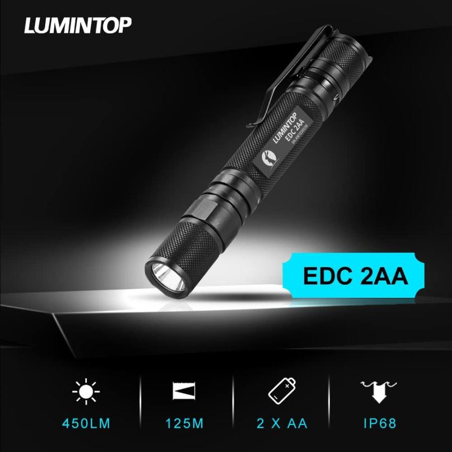LUMINTOP EDC2AA EDC Flashlight, 410 ft 450 Lumens EDC Light with Deeper Poc｜tactshop｜02