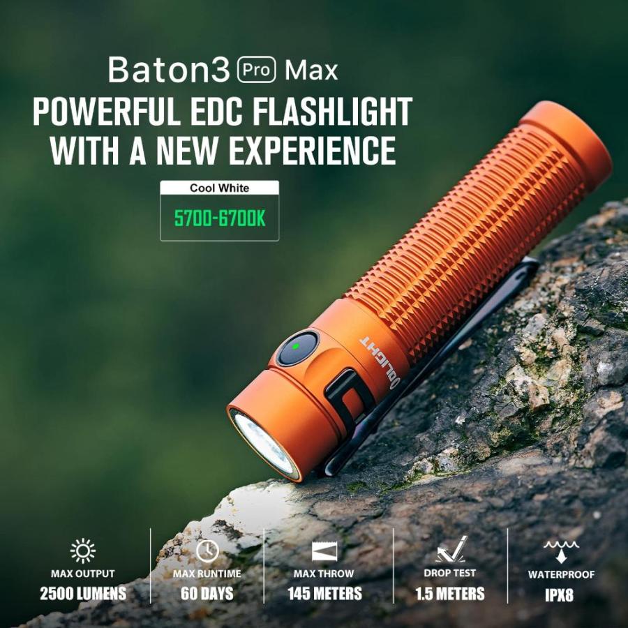 OLIGHT Baton3 Pro Max Flashlight, Rechargeable Compact EDC Pocket Flashligh｜tactshop｜02