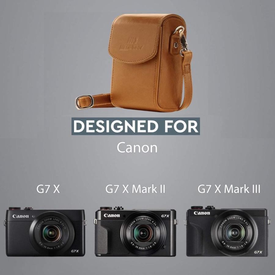 MegaGear Canon PowerShot G7 X Mark III, G7 X Mark II, G7 X レザー カメラ ケース ストラッ｜tactshop｜05