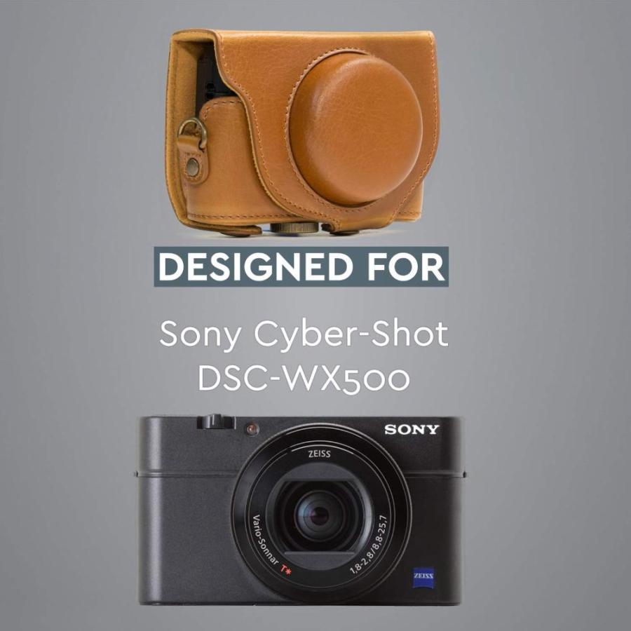 MegaGear Sony Cyber-shot DSC-WX500 Ever Ready(エヴァーレディー) レザー カメラ ケース ストラップ付き｜tactshop｜05